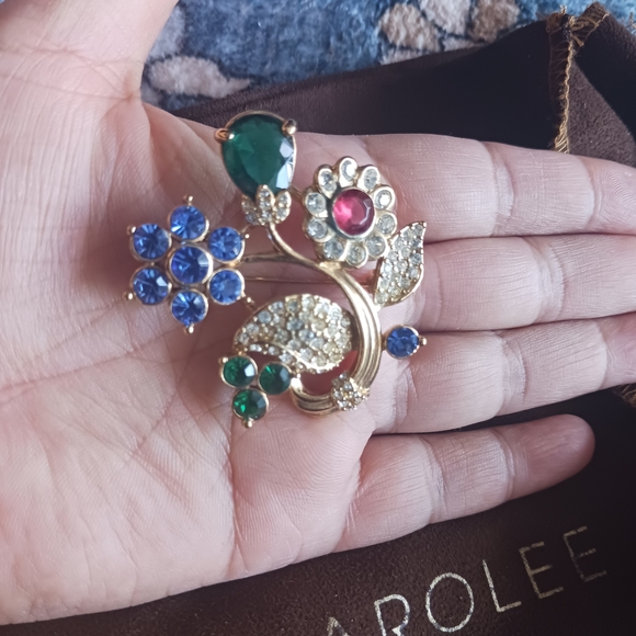 Carolee Gold and Multicolor Floral Brooch - Picture 2 of 6